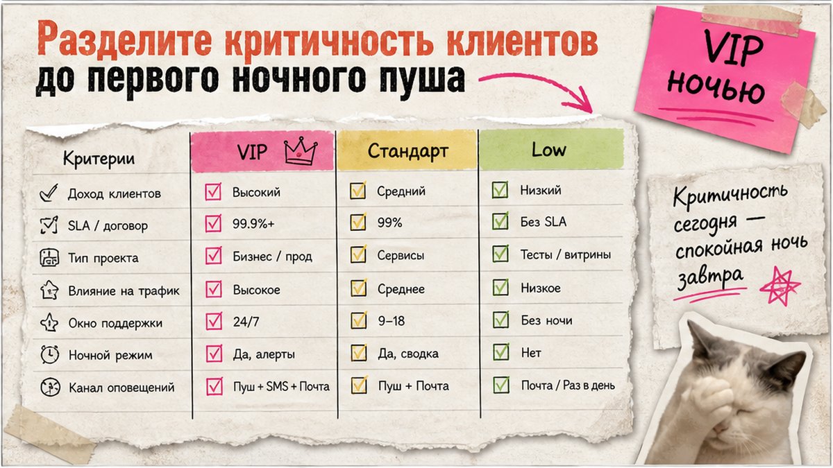 Чеклист критичности клиентов до первого ночного пуша