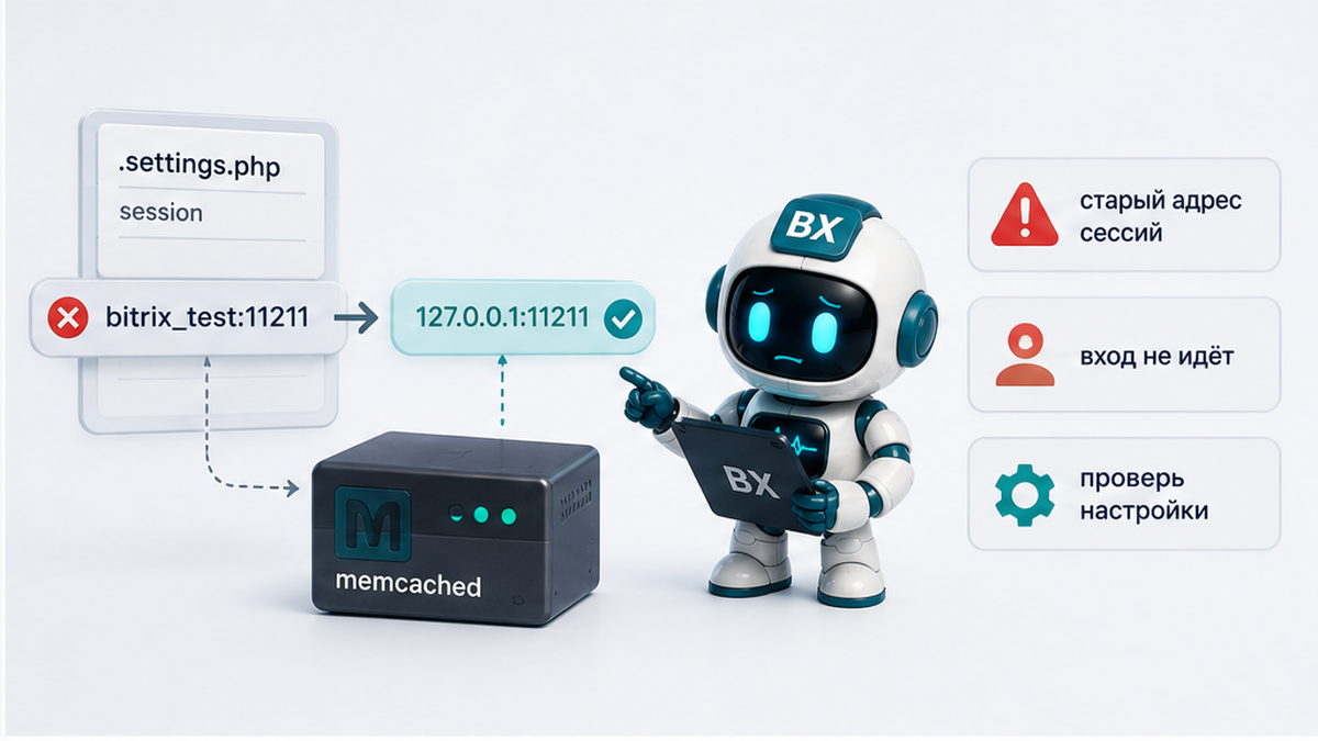 Почему старый адрес Memcached ломает авторизацию