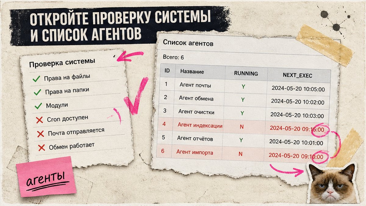 Чеклист Проверки системы и списка агентов с RUNNING и NEXT_EXEC