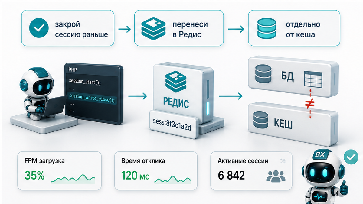 Карточки: раннее закрытие сессии и Redis отдельно от кеша