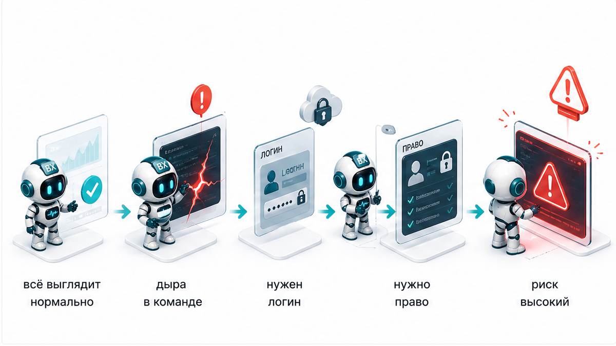 Схема: как на хосте выглядит риск дыры в команде RESTORE