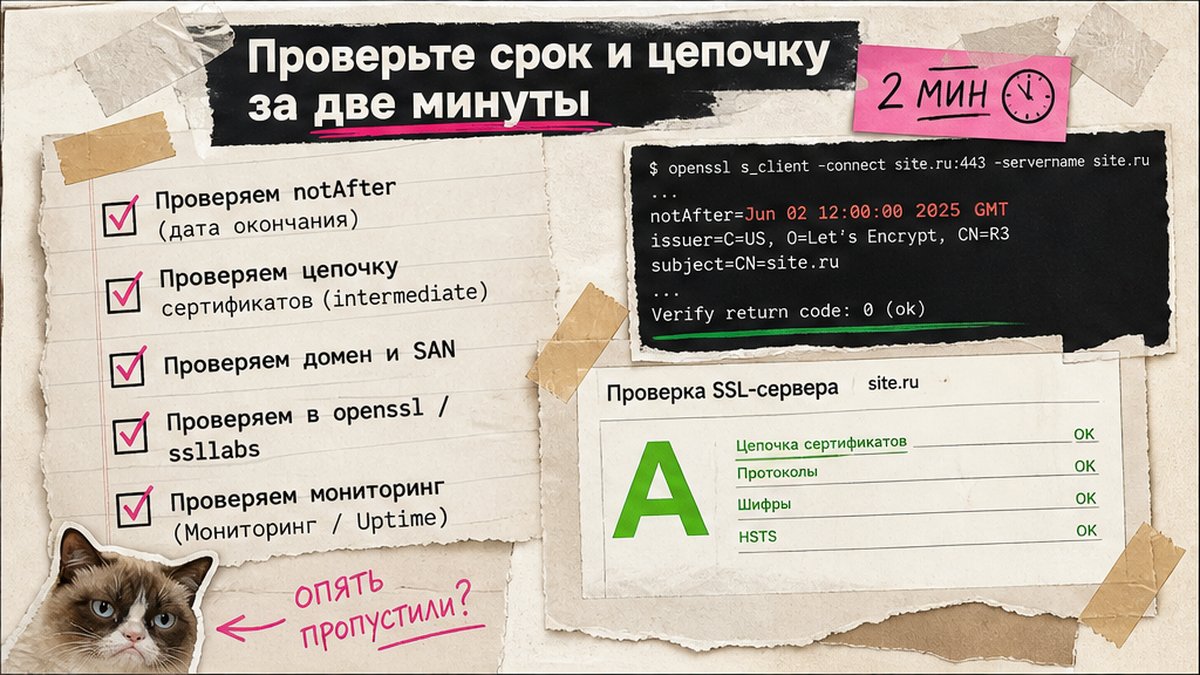 Схема сценариев продления: BitrixVM меню, certbot на VPS, панель shared-хостинга, платный УЦ