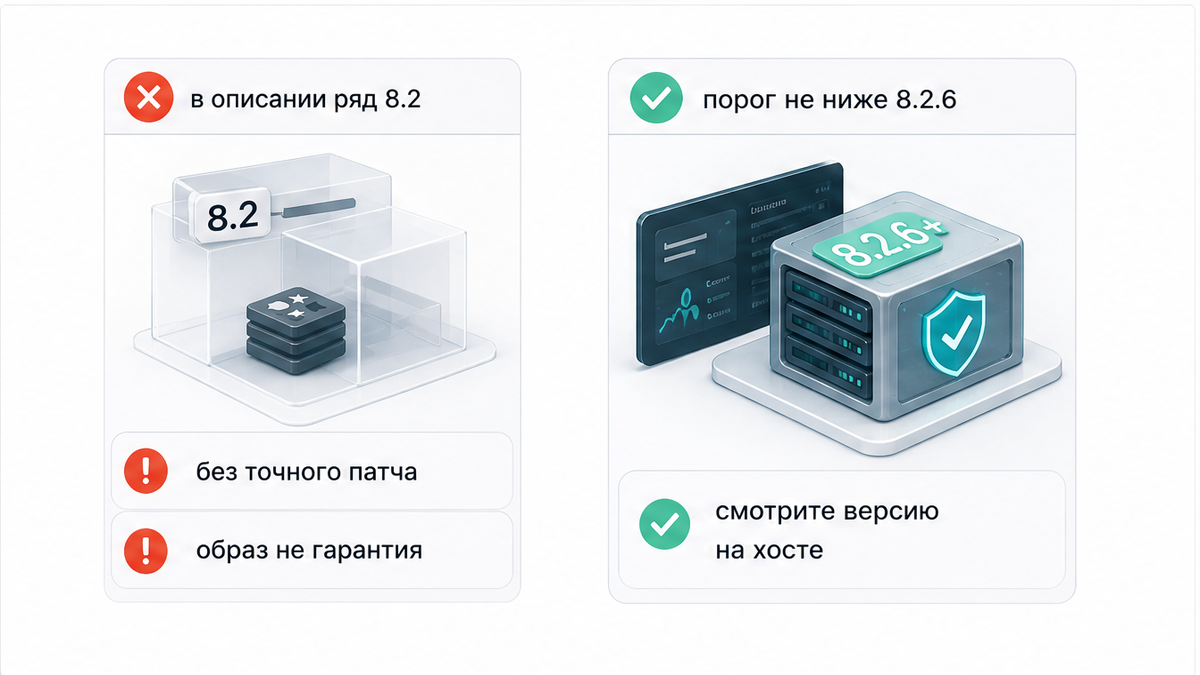 Сравнение: ряд 8.2 в образе против версии Redis на хосте